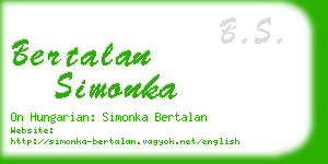 bertalan simonka business card